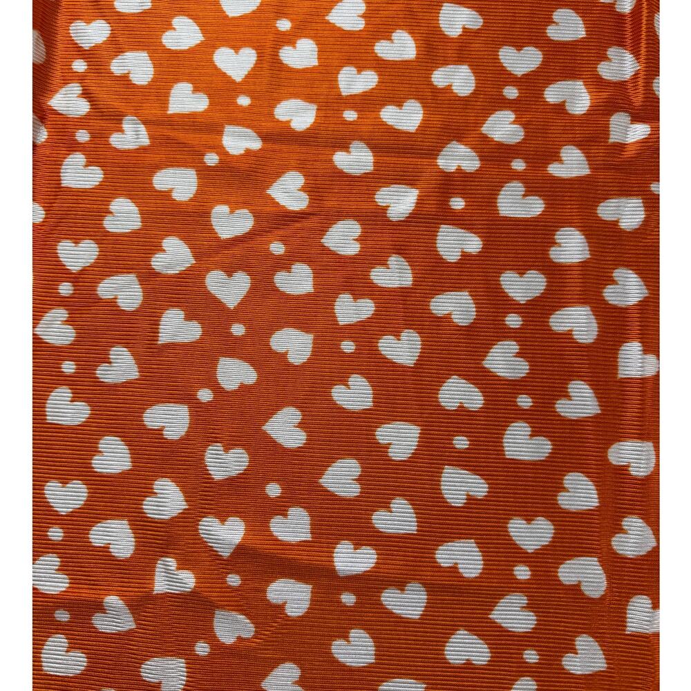 Vintage orange and white heart fabric yardage